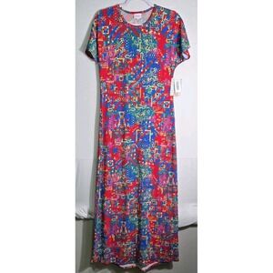 LuLaRoe XS Red Blue Green   Macy Long Maxi‎ Dress NWT